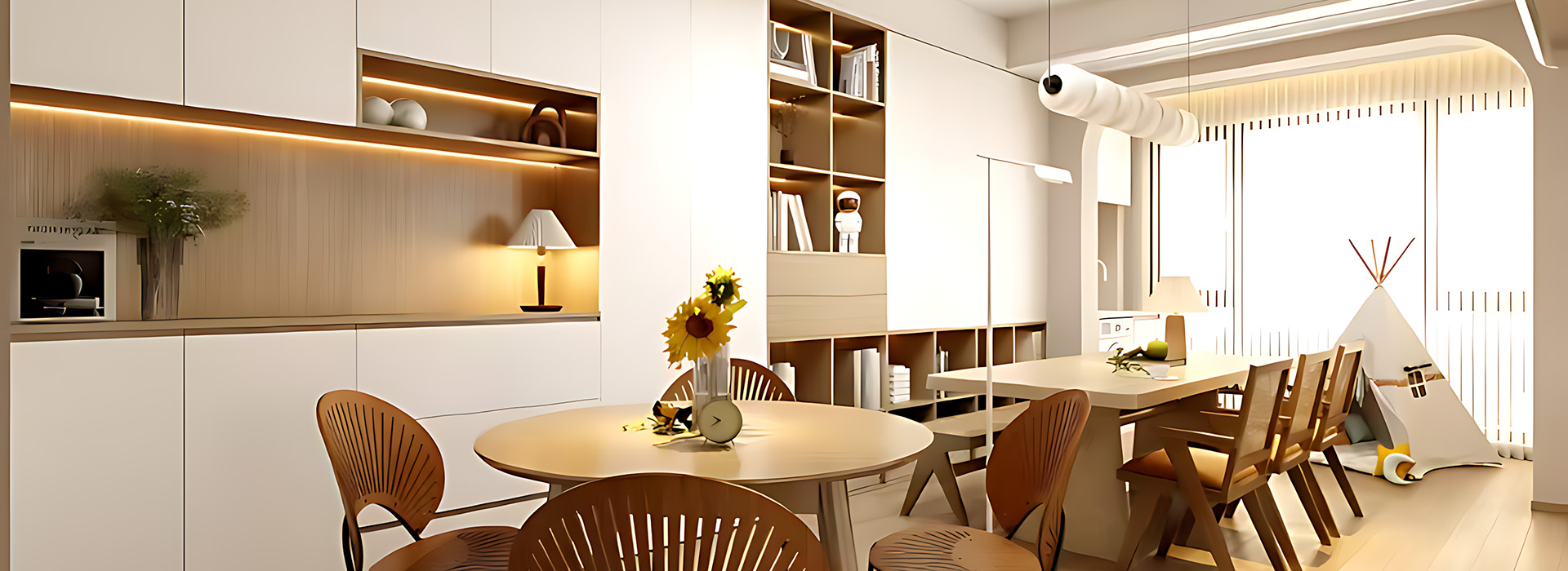 光谷悦城装修,现代奶油风格