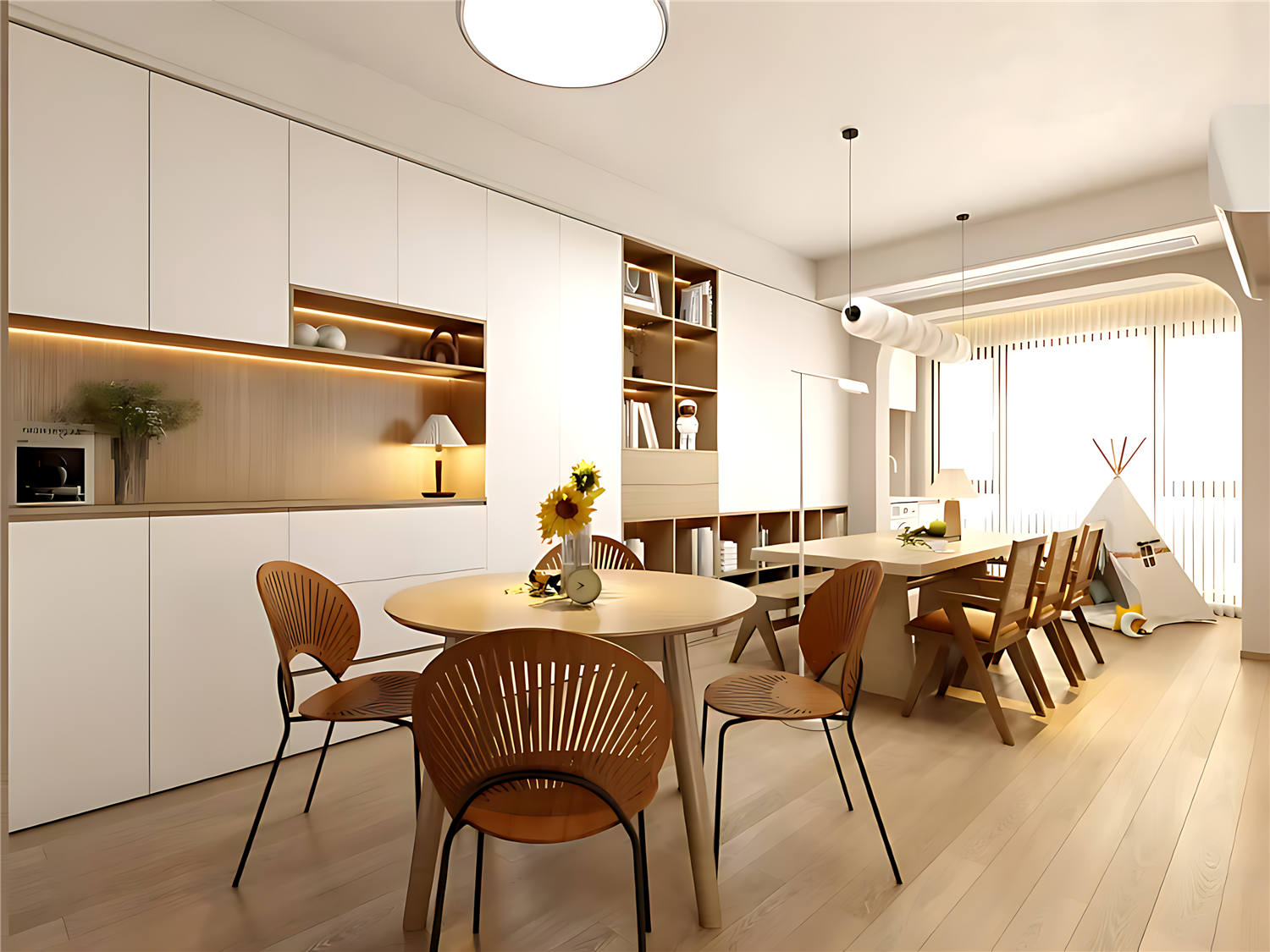 光谷悦城装修,现代奶油风格