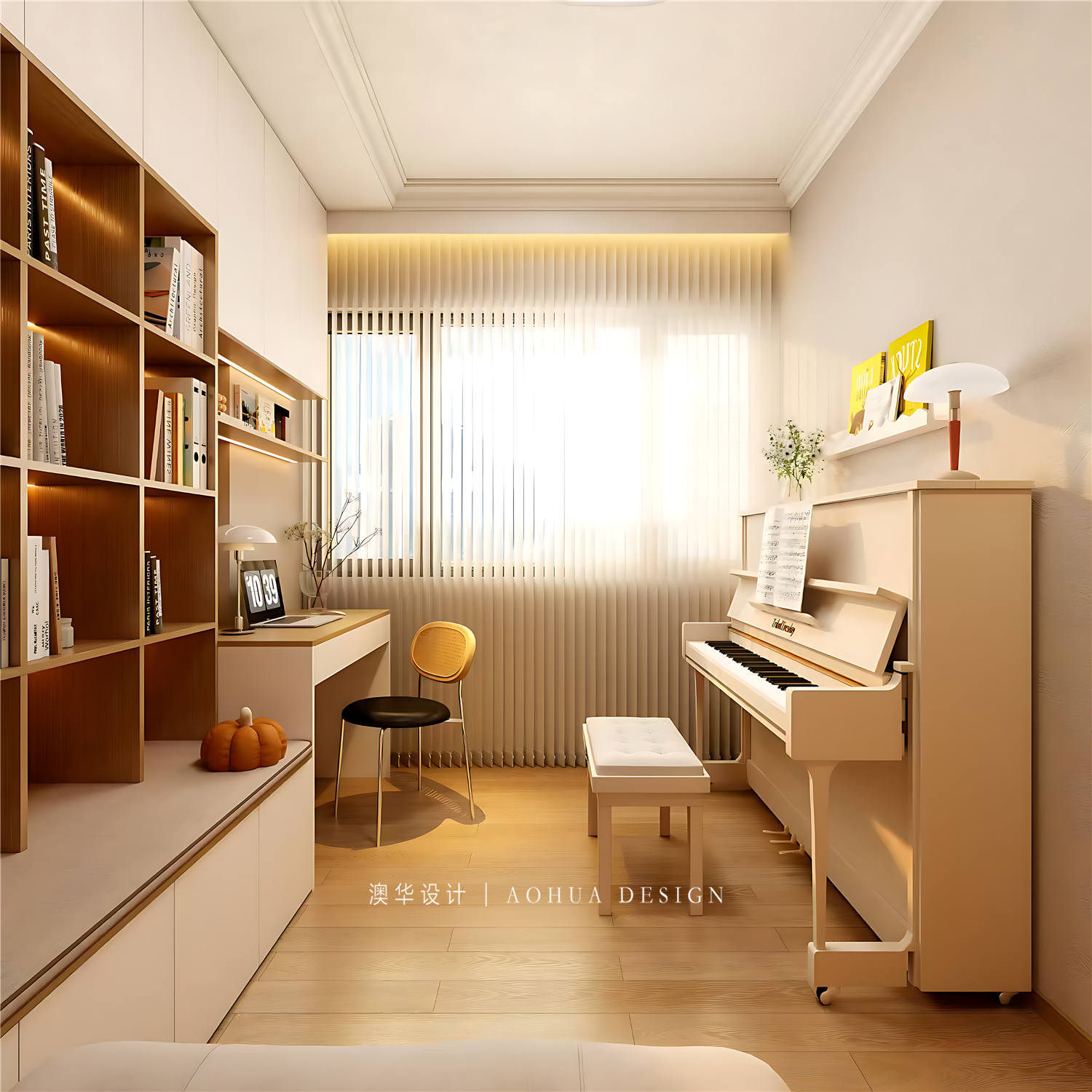 光谷悦城装修,现代奶油风格