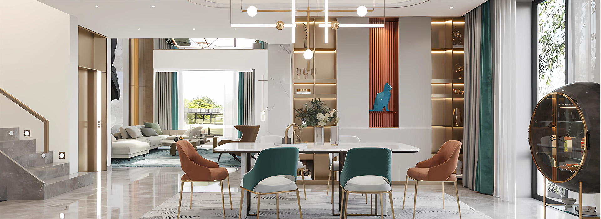 绿地美湖别墅装修,轻奢风格装修