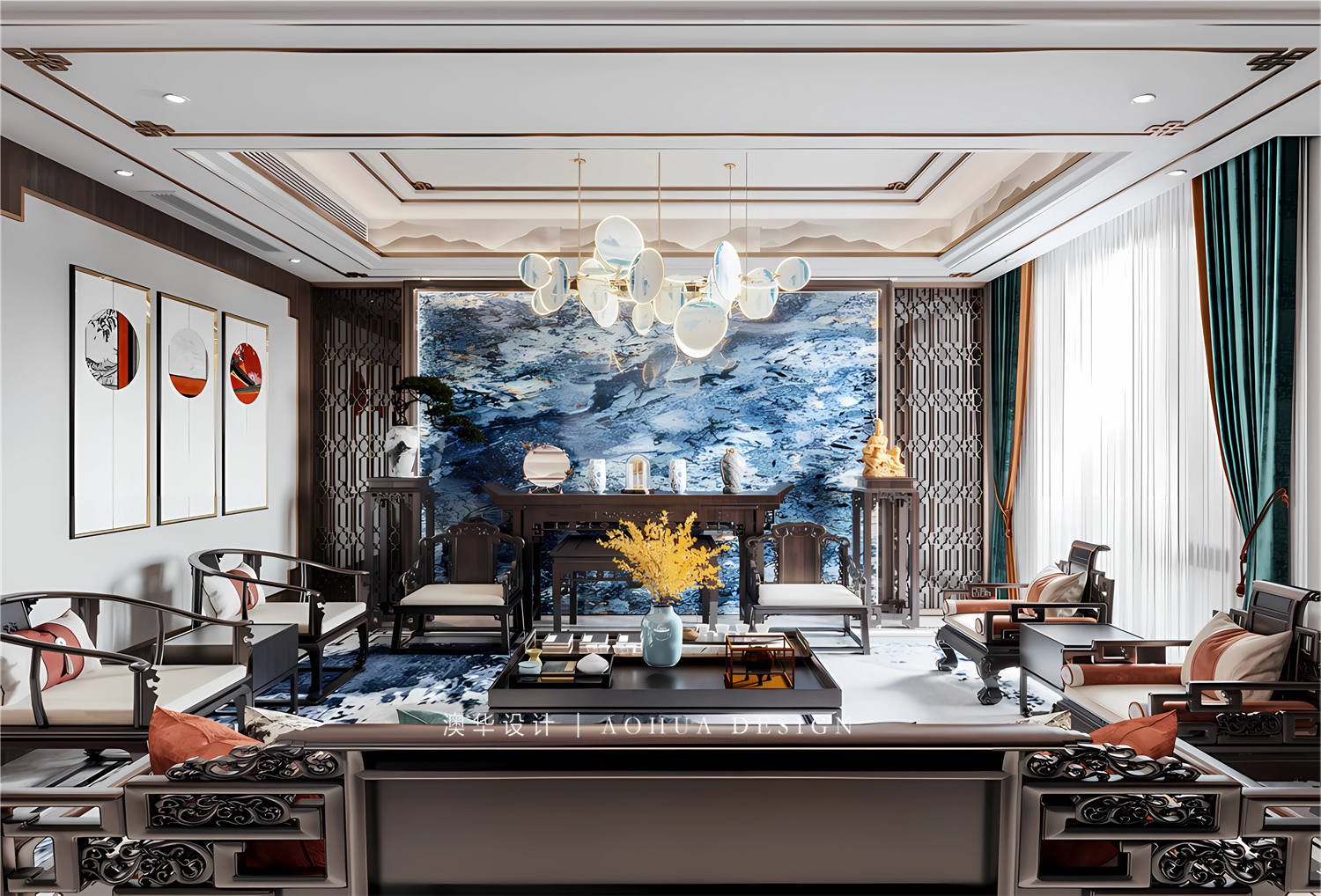 武汉别墅设计,中式风装修