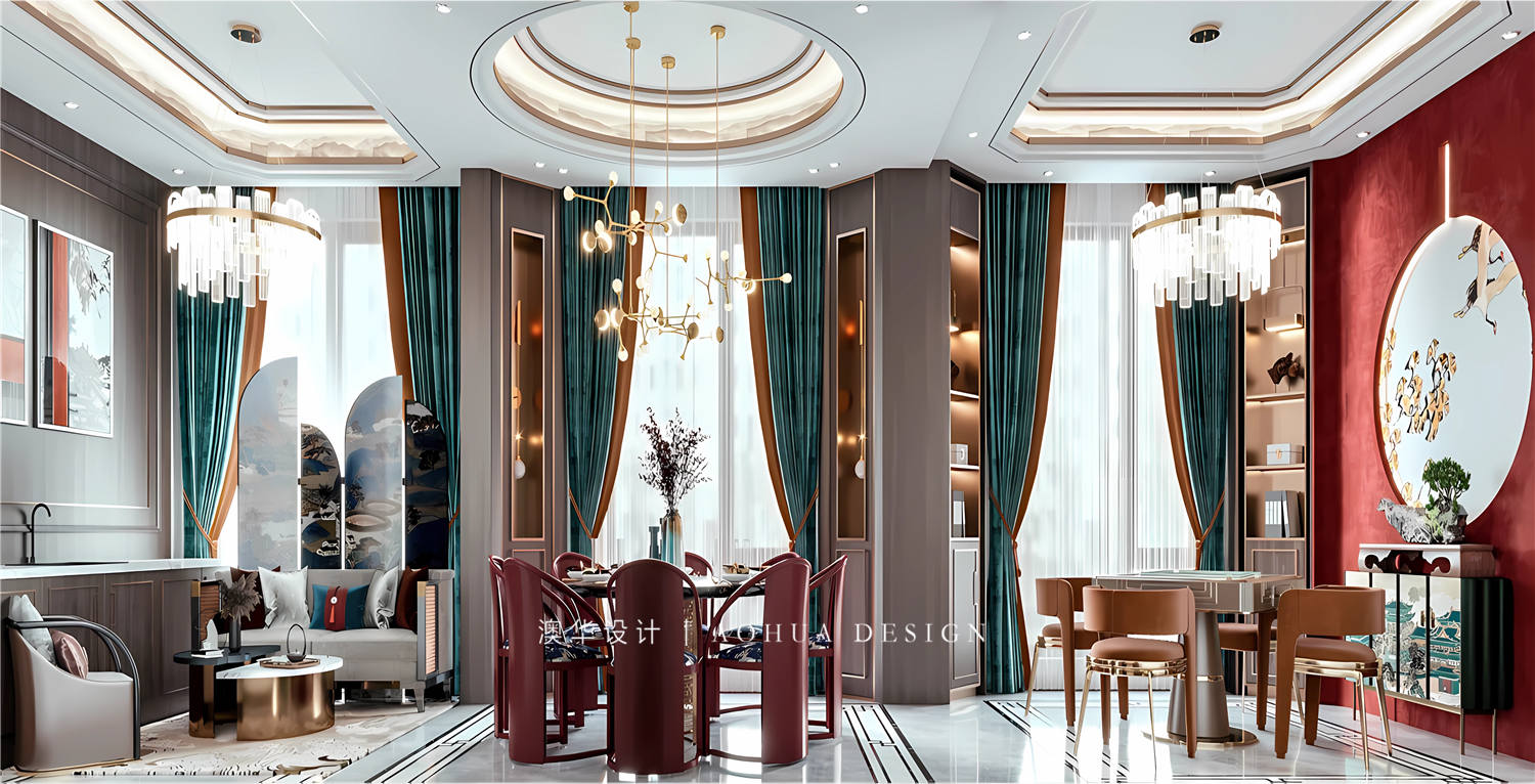 武汉别墅装修,新中式风格