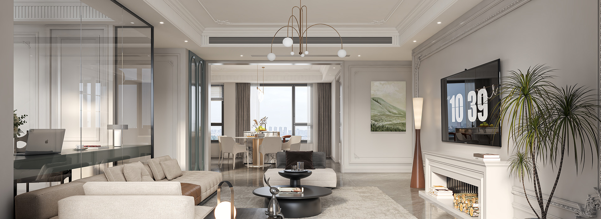 卧龙丽景湾装修,轻法式风格