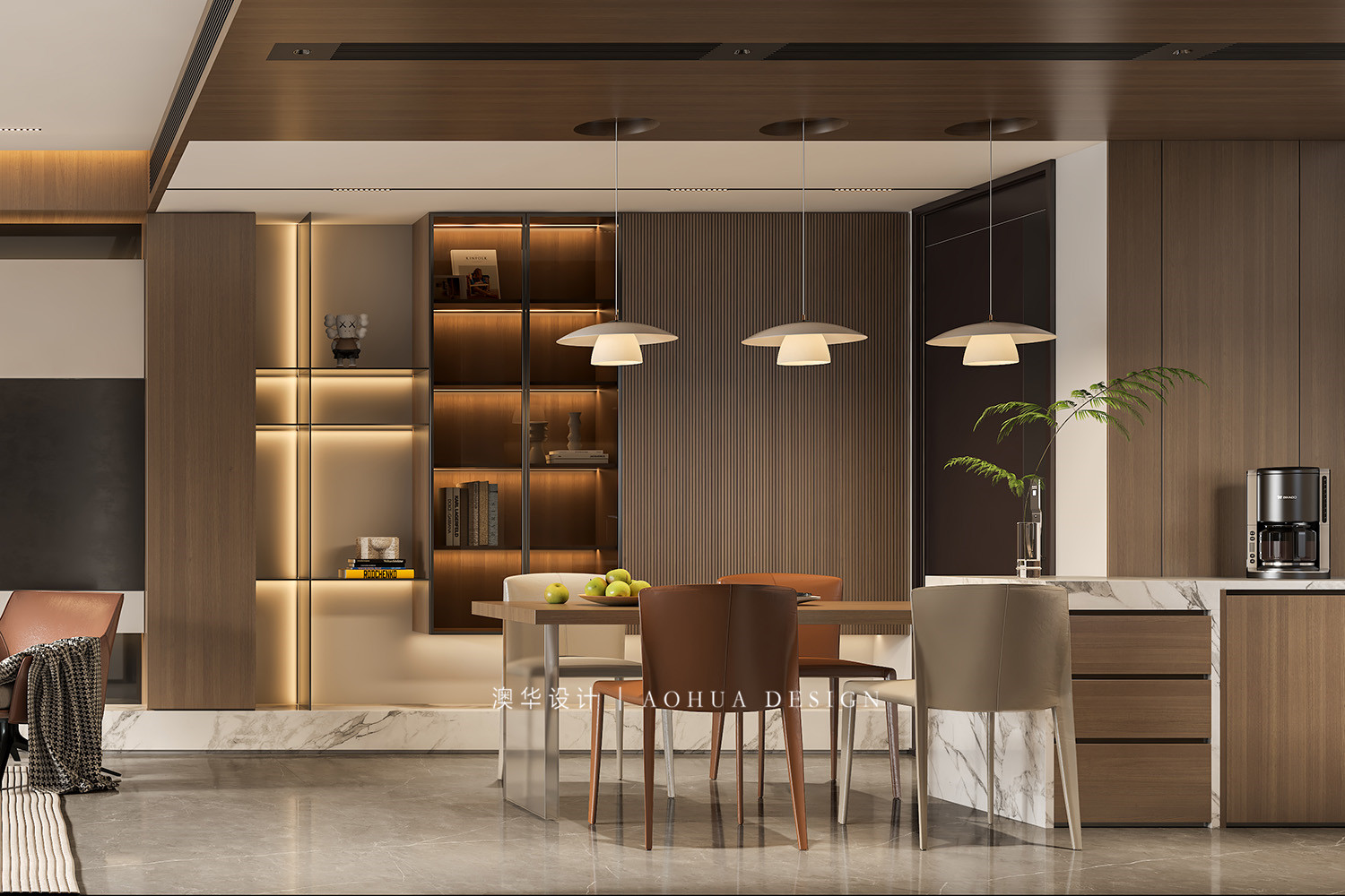 招商江山风华装修,意式轻奢风格