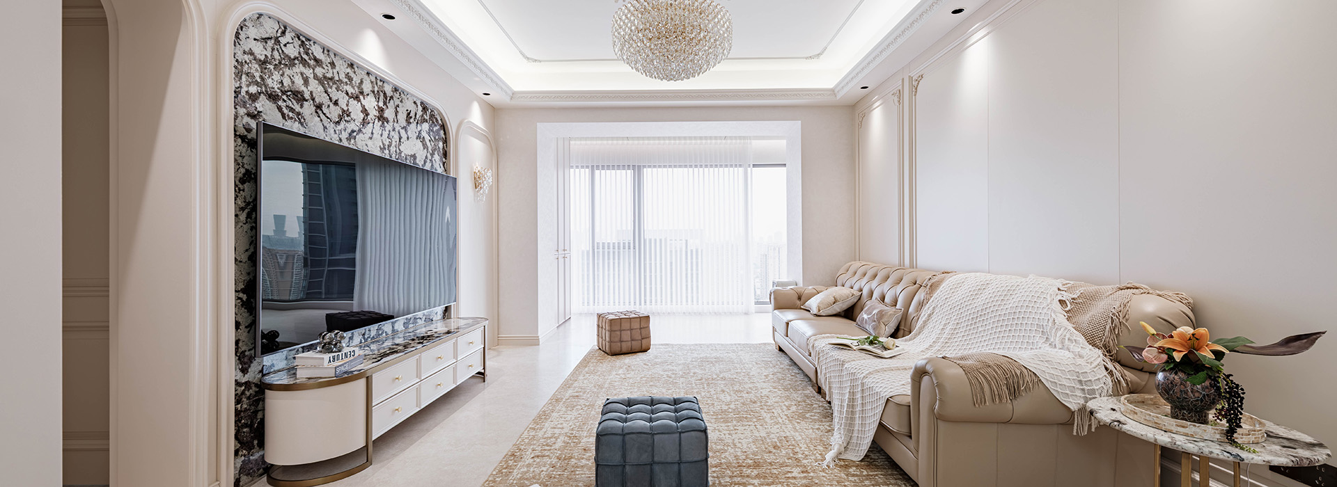 月亮湾壹号装修,法式轻奢风格