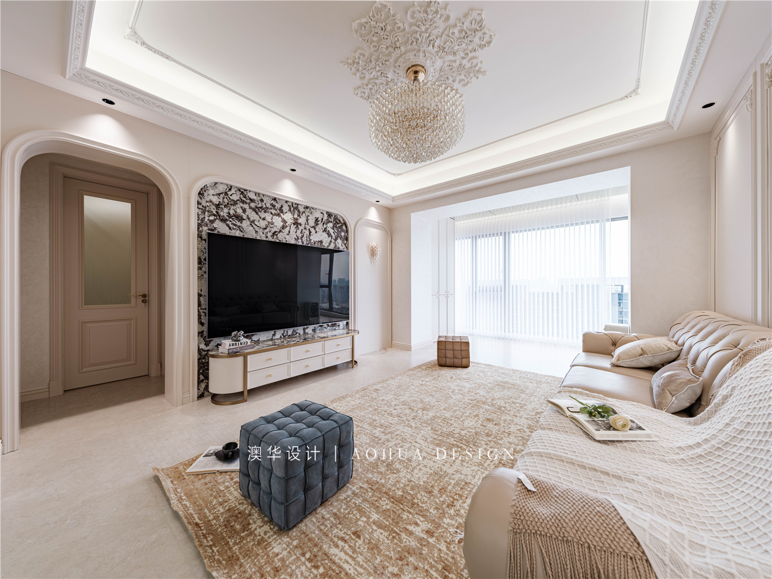 月亮湾壹号装修,法式轻奢风格