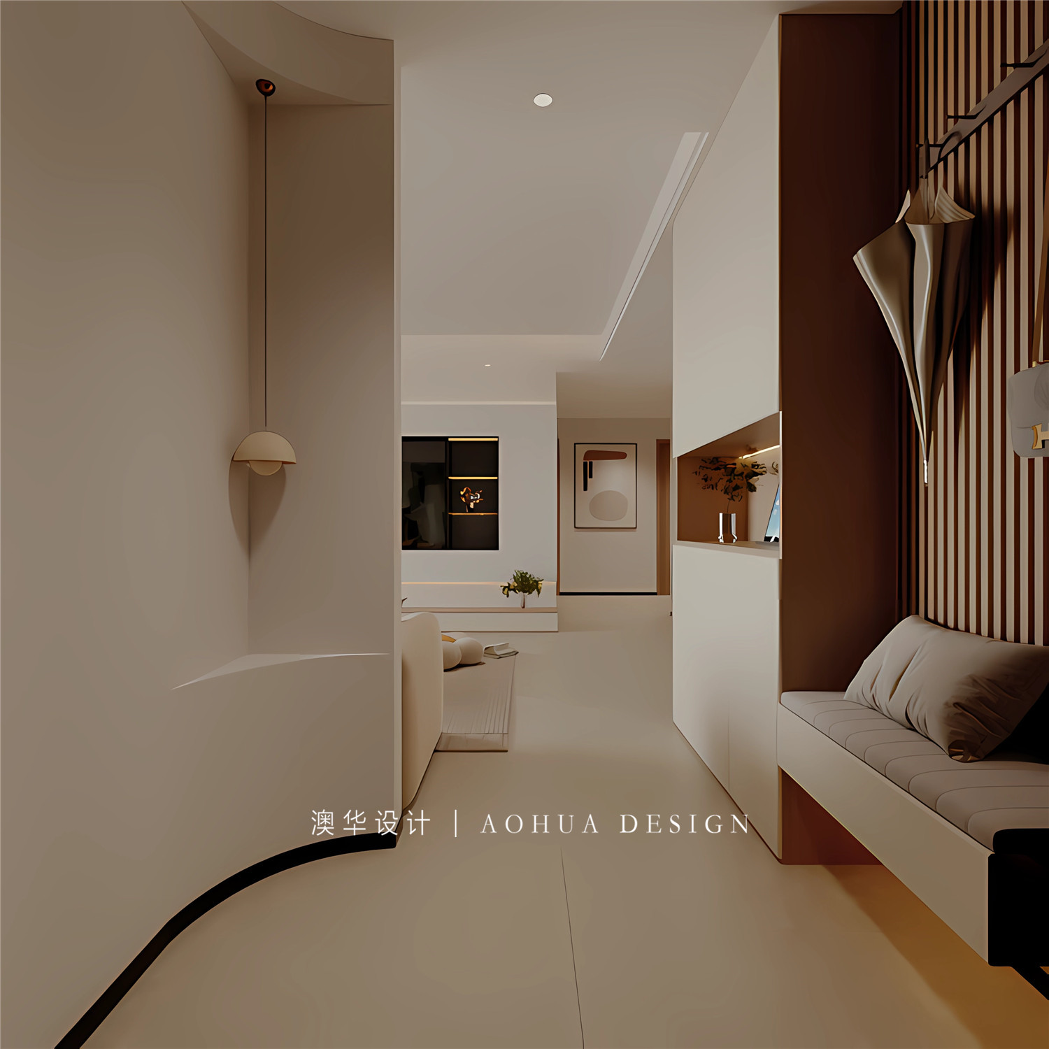 名士华府装修,现代奶油风格