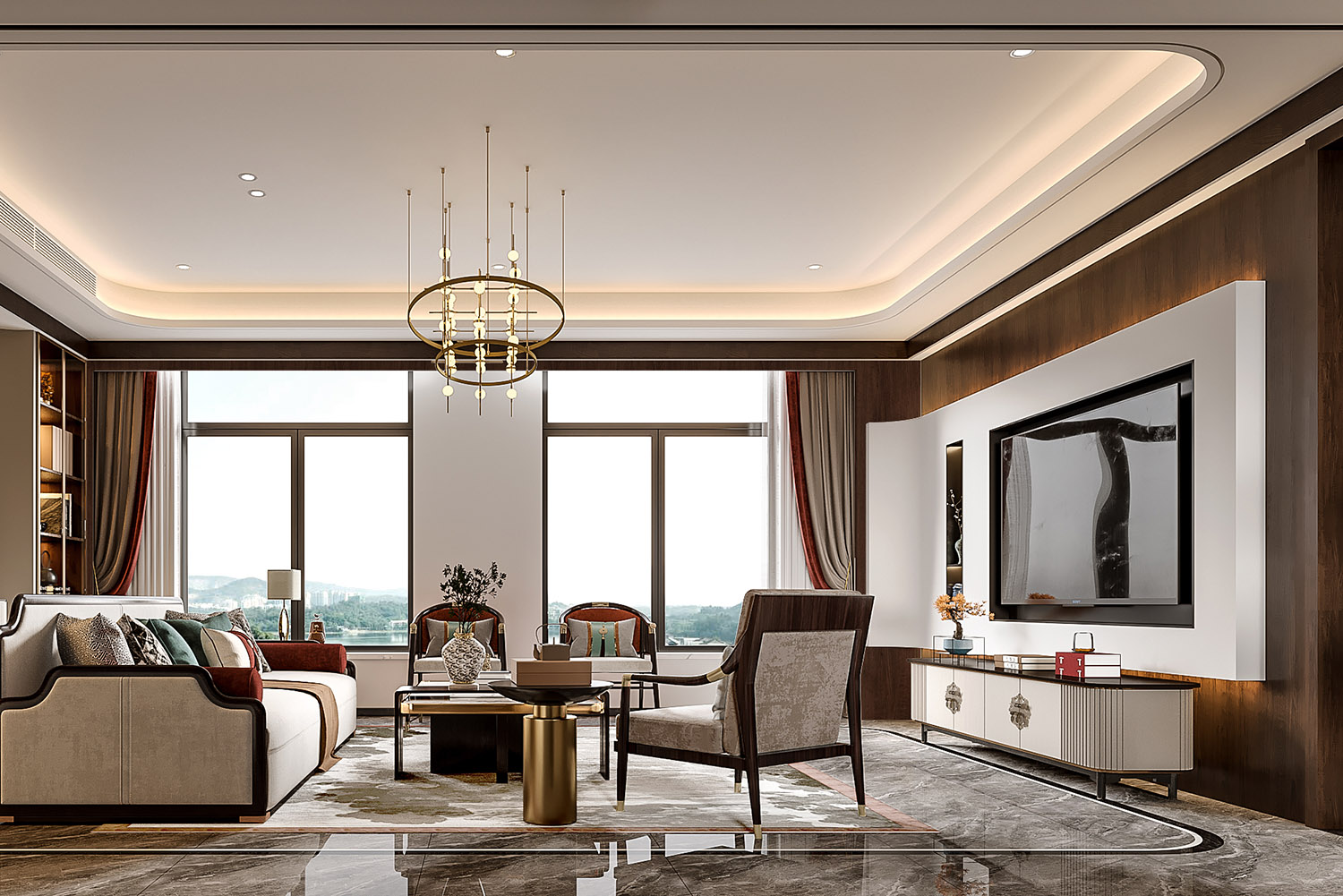 融创观澜府装修,新中式风格装修