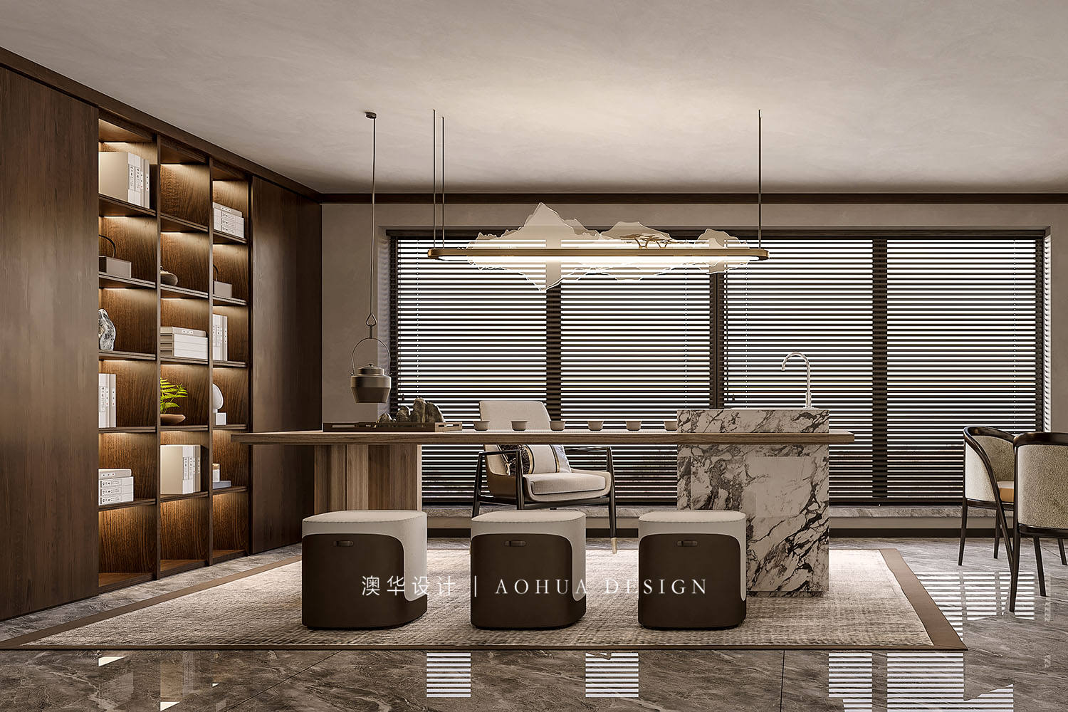 融创观澜府装修,新中式风格装修