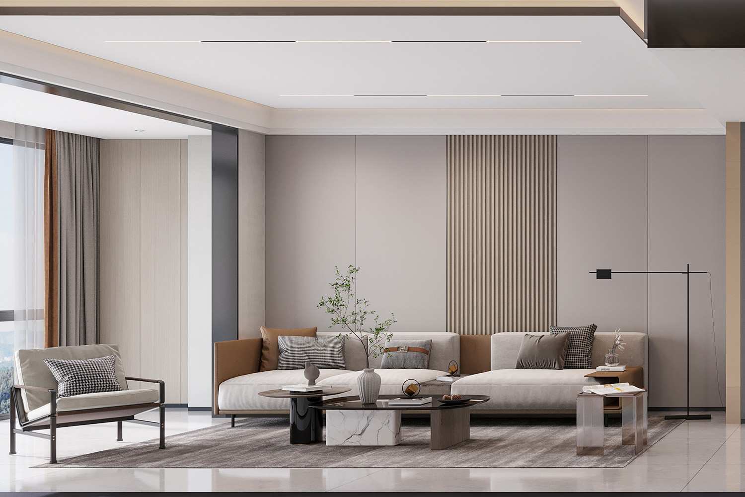 华发中央公园装修,现代意式风格