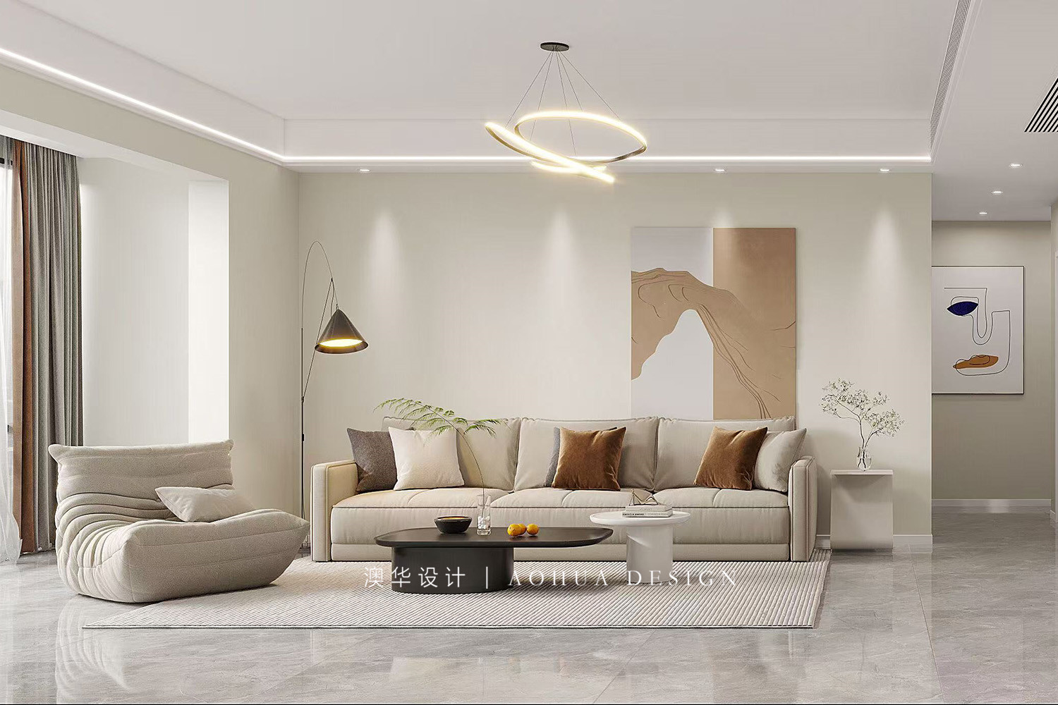 旧房改造,奶油风设计