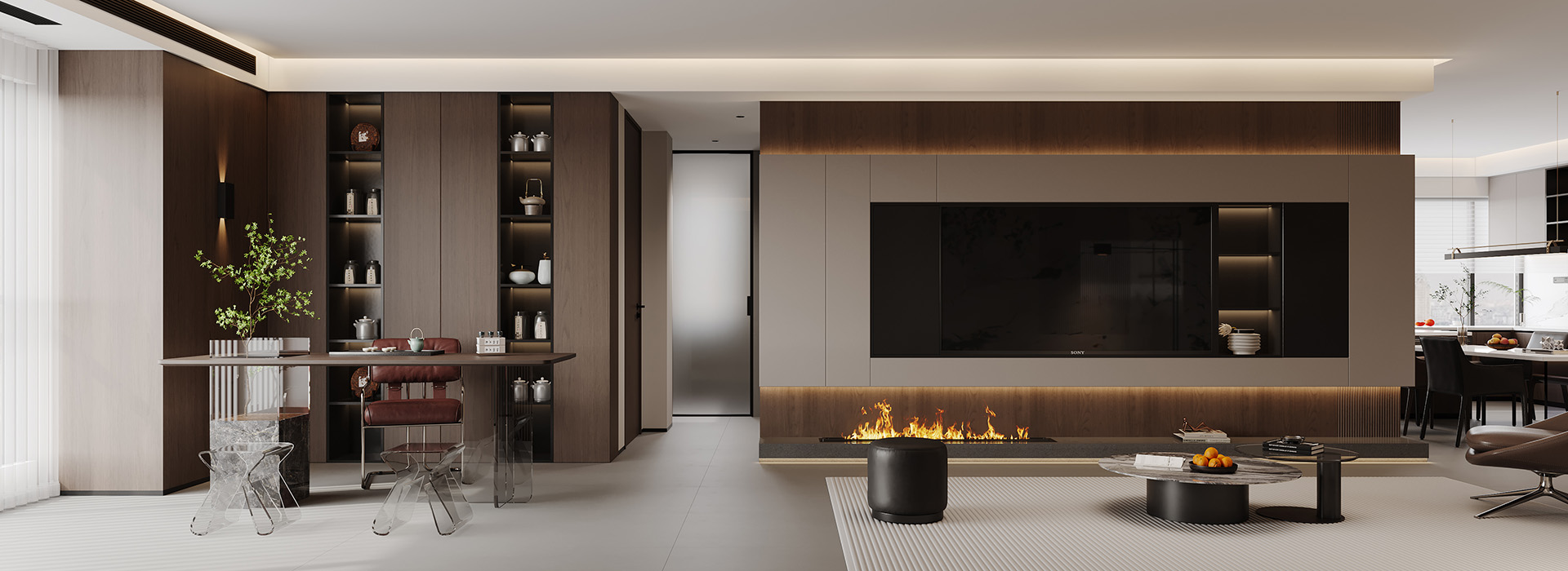 格林春岸装修,意式极简风格