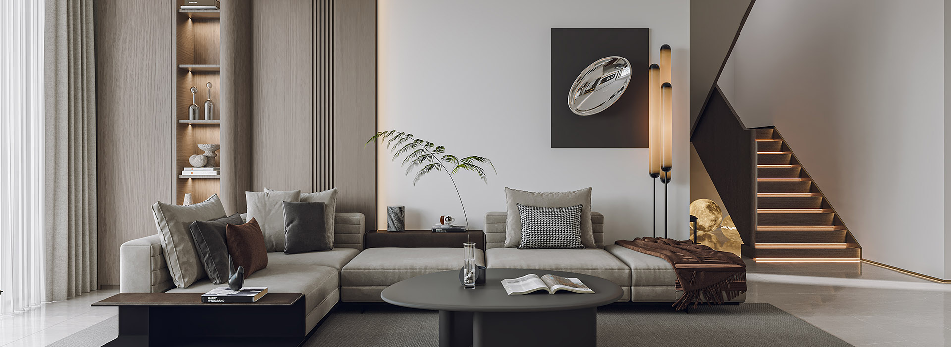 华侨城欢乐天际装修,现代轻奢风格